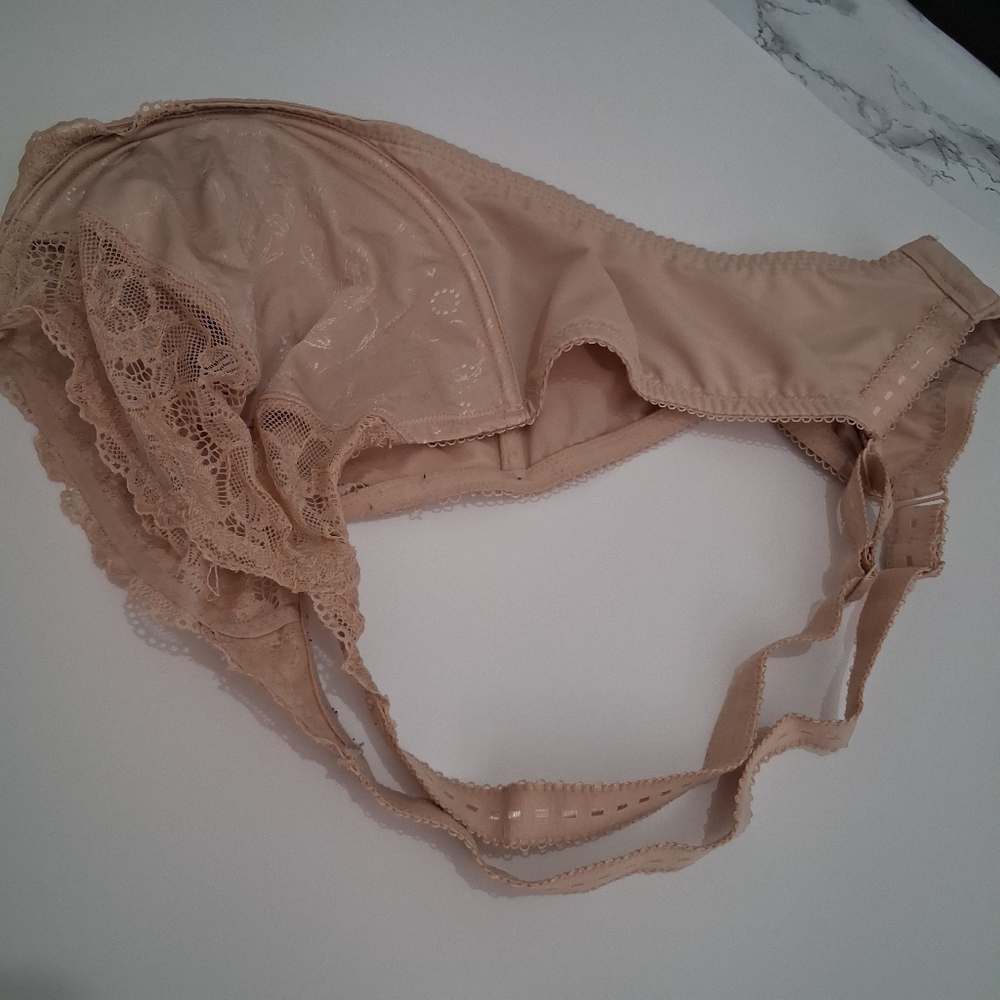 DELIMIRA 44DD Unpadded Wired Lace Nude BRA Size 44E - Picture 11 of 13